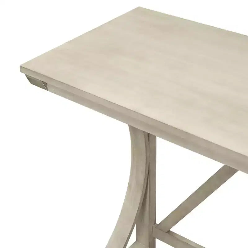 Whisen Farmhouse 3-Piece Counter Height Dining Table Set with USB Port and Upholstered Stools