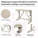 Whisen Farmhouse 3-Piece Counter Height Dining Table Set with USB Port and Upholstered Stools