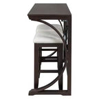 Whisen Farmhouse 3-Piece Counter Height Dining Table Set with USB Port and Upholstered Stools