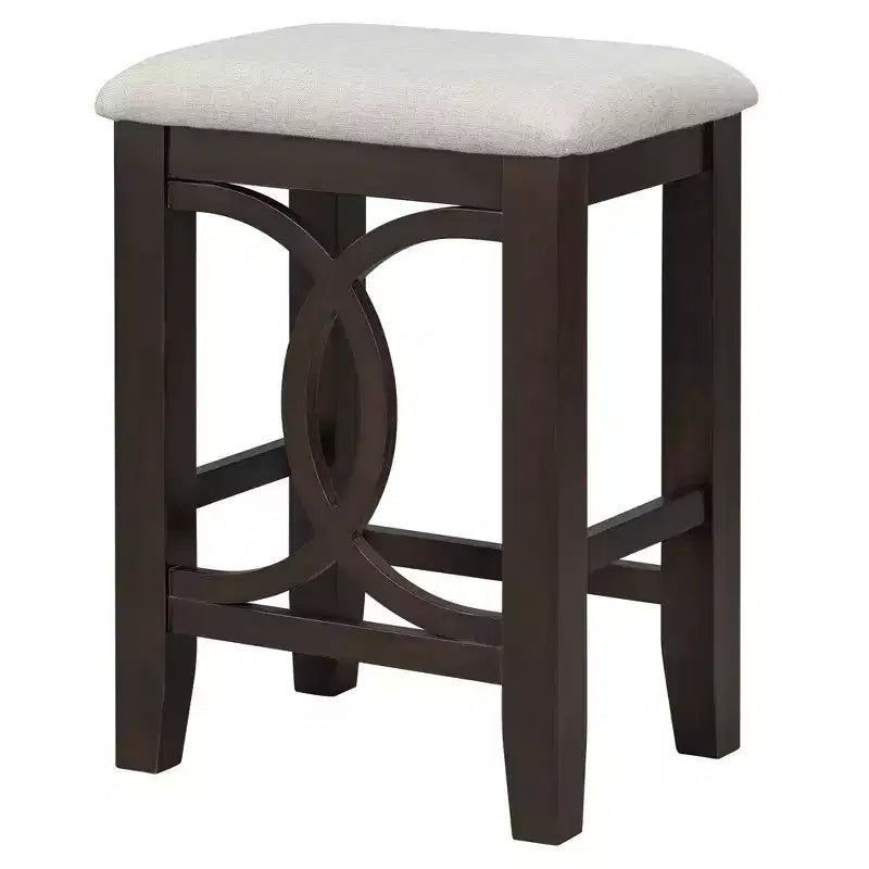 Whisen Farmhouse 3-Piece Counter Height Dining Table Set with USB Port and Upholstered Stools