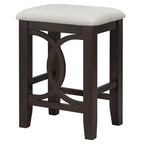 Whisen Farmhouse 3-Piece Counter Height Dining Table Set with USB Port and Upholstered Stools