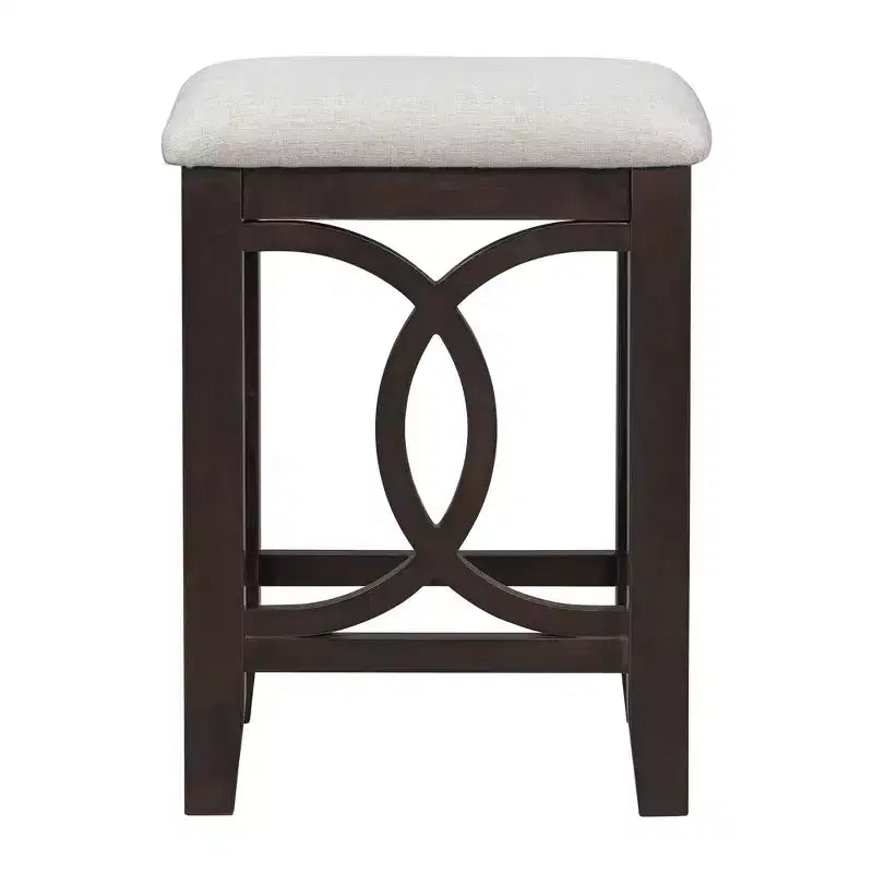 Whisen Farmhouse 3-Piece Counter Height Dining Table Set with USB Port and Upholstered Stools