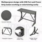 Whisen Farmhouse 3-Piece Counter Height Dining Table Set with USB Port and Upholstered Stools