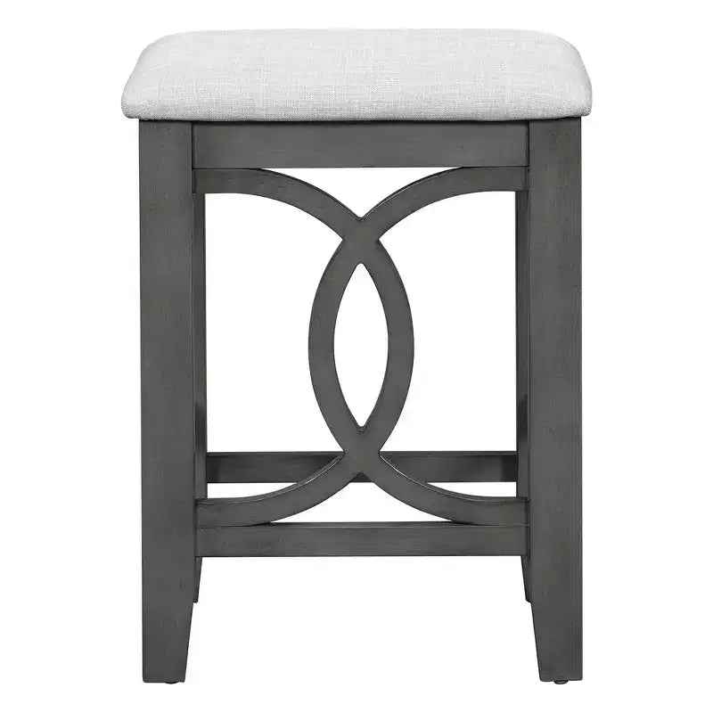 Whisen Farmhouse 3-Piece Counter Height Dining Table Set with USB Port and Upholstered Stools