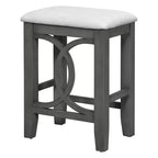 Whisen Farmhouse 3-Piece Counter Height Dining Table Set with USB Port and Upholstered Stools