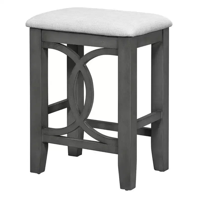 Whisen Farmhouse 3-Piece Counter Height Dining Table Set with USB Port and Upholstered Stools