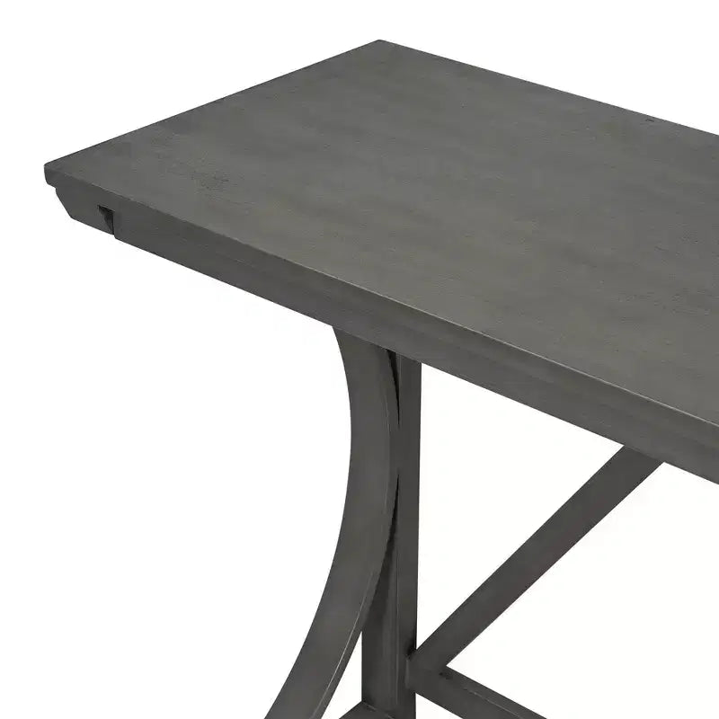 Whisen Farmhouse 3-Piece Counter Height Dining Table Set with USB Port and Upholstered Stools