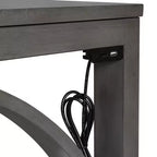 Whisen Farmhouse 3-Piece Counter Height Dining Table Set with USB Port and Upholstered Stools