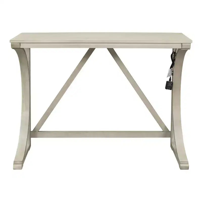 Whisen Farmhouse 3-Piece Counter Height Dining Table Set with USB Port and Upholstered Stools