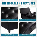 Home Imports Emporium 35 Air Leather Tufted Lift-Top Ottoman  Large Square Storage Coffee Table, Footrest Stool & Toy Organizer