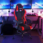 BestMassage Chaise de Gaming Fauteuil de Bureau avec Repose-Pieds et Soutien Lombaire