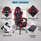 BestMassage Chaise de Gaming Fauteuil de Bureau avec Repose-Pieds et Soutien Lombaire