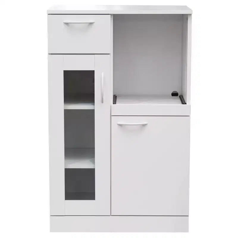 Meuble de rangement de cuisine Kings Brand Furniture Lewiston avec tiroir coulissant extensible, blanc