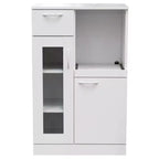 Meuble de rangement de cuisine Kings Brand Furniture Lewiston avec tiroir coulissant extensible, blanc
