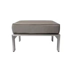 Christopher Knight Home Cape Coral Outdoor Aluminum 4 Piece Club Chair and Ottoman Set with Cushions, Khaki/Silver