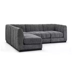 128 Chenille Sectional Couch, 4 Seater L Shape Modular Sofa Set for Living Room Office-Morden Fort