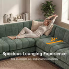 128 Chenille Sectional Couch, 4 Seater L Shape Modular Sofa Set for Living Room Office-Morden Fort