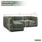 128 Chenille Sectional Couch, 4 Seater L Shape Modular Sofa Set for Living Room Office-Morden Fort