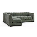 128 Chenille Sectional Couch, 4 Seater L Shape Modular Sofa Set for Living Room Office-Morden Fort