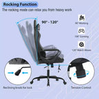 FDW Gaming Chiar Comfortable and Stylish Massage Office Chair with Adjustable Lumbar Support 360-Degree Swivel and Smooth-Rolling Casters