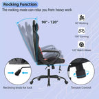 FDW Gaming Chiar Comfortable and Stylish Massage Office Chair with Adjustable Lumbar Support 360-Degree Swivel and Smooth-Rolling Casters