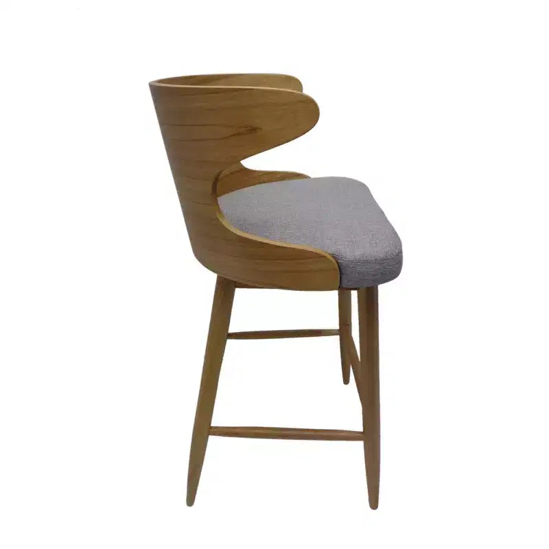 GDFStudio Cortland Mid Century Modern Fabric Upholstered Wood 30.5 Barstools (Set of 2)