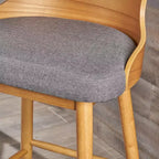 GDFStudio Cortland Mid Century Modern Fabric Upholstered Wood 30.5 Barstools (Set of 2)