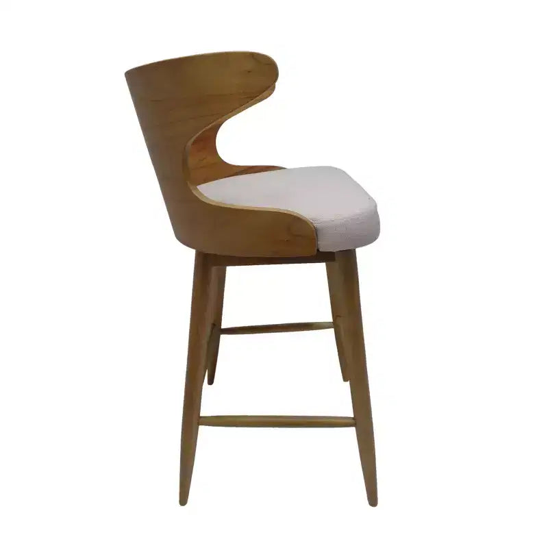 GDFStudio Cortland Mid Century Modern Fabric Upholstered Wood 30.5 Barstools (Set of 2)