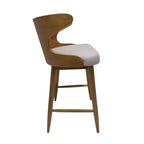 GDFStudio Cortland Mid Century Modern Fabric Upholstered Wood 30.5 Barstools (Set of 2)