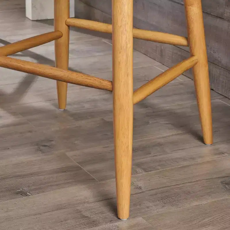 GDFStudio Cortland Mid Century Modern Fabric Upholstered Wood 30.5 Barstools (Set of 2)