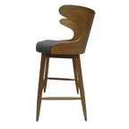 GDFStudio Cortland Mid Century Modern Fabric Upholstered Wood 30.5 Barstools (Set of 2)