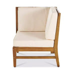 Christopher Knight Home Perla Outdoor Acacia Wood 5 Seater Sectional Sofa Chat Set with Water-Resistant Cushions