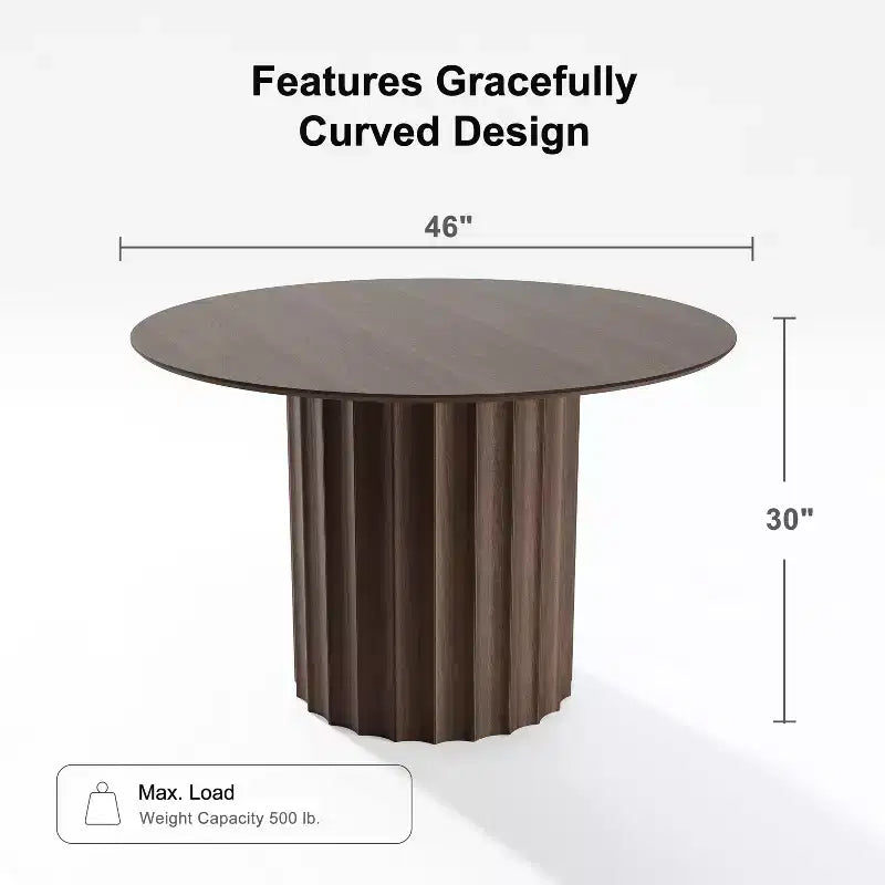 PexFix 46 Round Solid Wood Dining Table Kitchen Tables