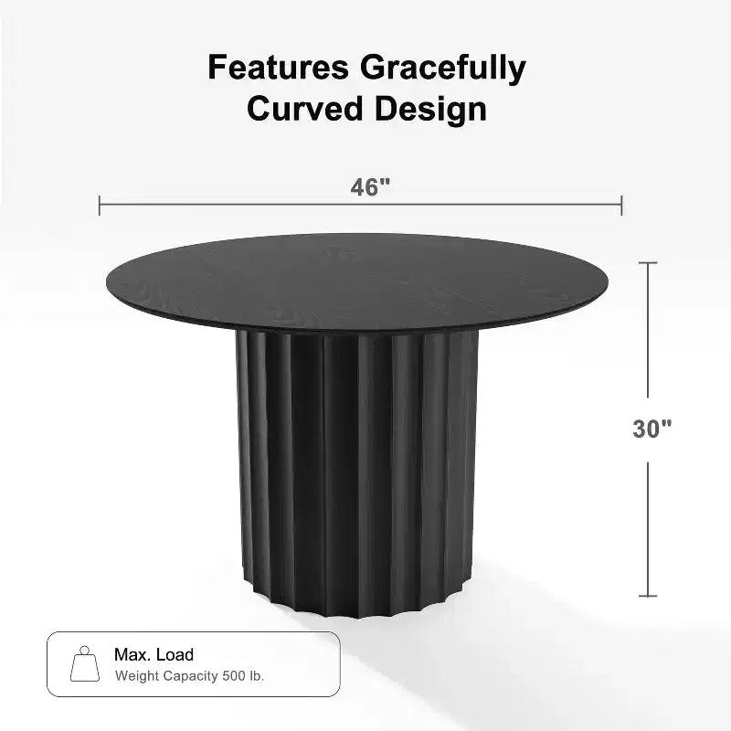 PexFix 46 Round Solid Wood Dining Table Kitchen Tables