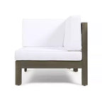 Christopher Knight Home Brava Canapé d'angle d'extérieur 8 places en bois d'acacia avec coussins