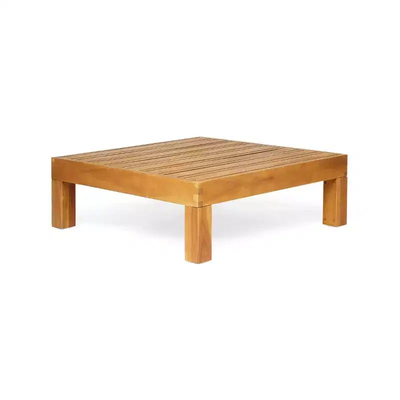 Christopher Knight Home Oana Outdoor Acacia Wood Loveseat and Coffee Table Set with Cushions