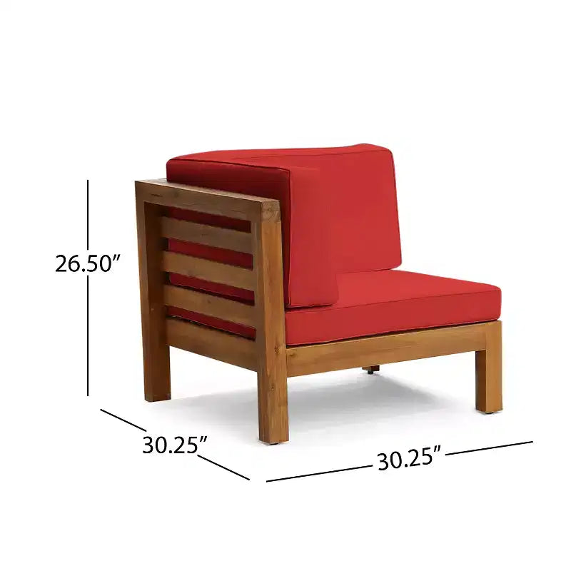 Christopher Knight Home Oana Outdoor Acacia Wood Loveseat and Coffee Table Set with Cushions