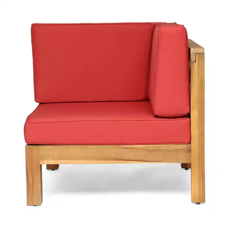 Christopher Knight Home Oana Outdoor Acacia Wood Loveseat and Coffee Table Set with Cushions