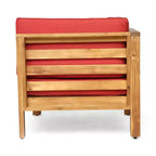Christopher Knight Home Oana Outdoor Acacia Wood Loveseat and Coffee Table Set with Cushions