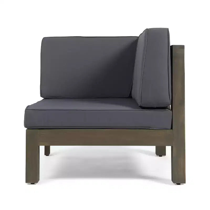 Christopher Knight Home Oana Outdoor Acacia Wood Loveseat and Coffee Table Set with Cushions