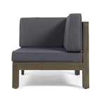 Christopher Knight Home Oana Outdoor Acacia Wood Loveseat and Coffee Table Set with Cushions