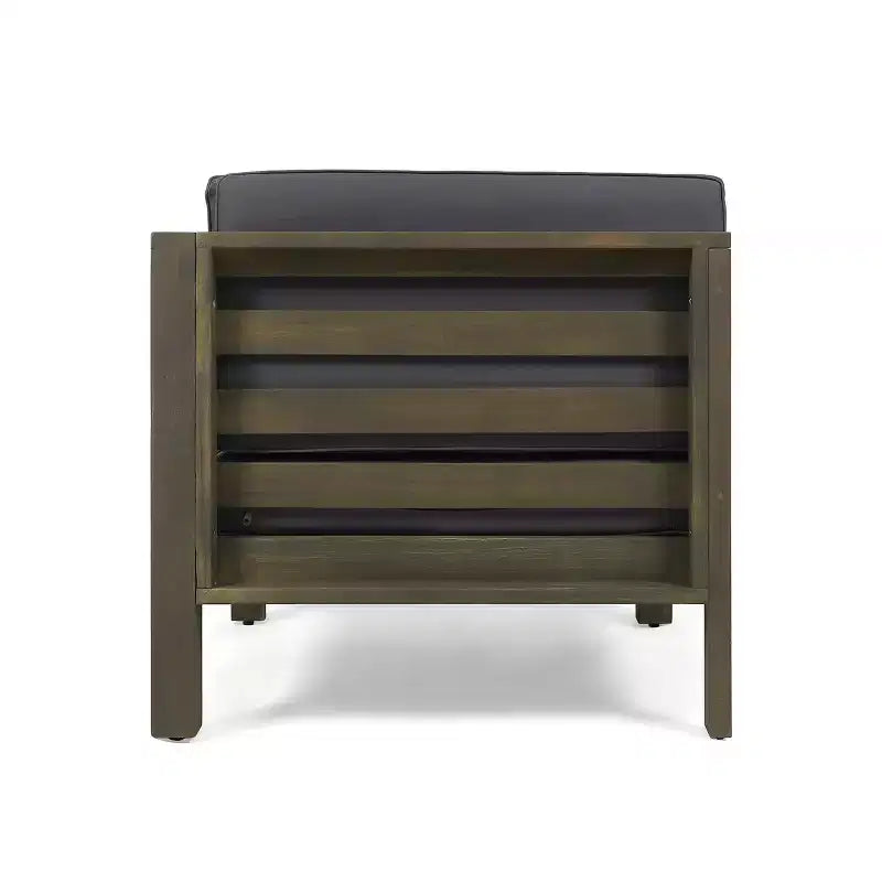 Christopher Knight Home Oana Outdoor Acacia Wood Loveseat and Coffee Table Set with Cushions