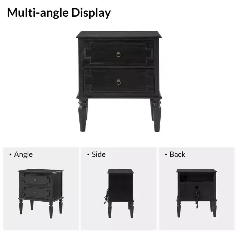 Dietmar 28Tall 2-Drawer end table Set of 2 | HULALA HOME