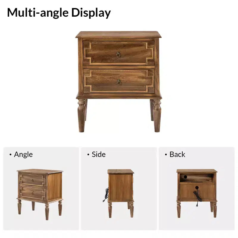 Dietmar 28Tall 2-Drawer end table Set of 2 | HULALA HOME