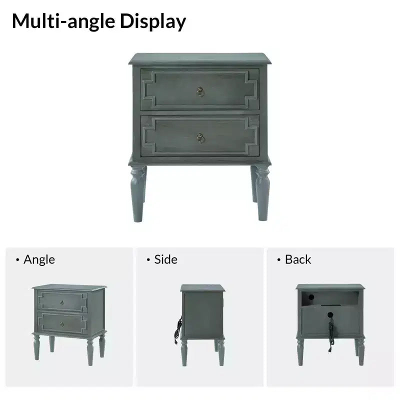 Dietmar 28Tall 2-Drawer end table Set of 2 | HULALA HOME