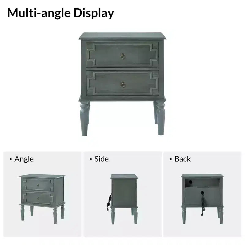 Dietmar 28Tall 2-Drawer end table Set of 2 | HULALA HOME