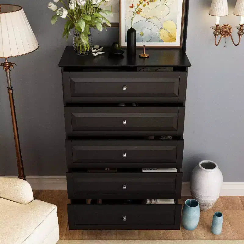 Commode verticale à 5 tiroirs Hitow, Meuble de rangement haut