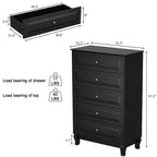 Commode verticale à 5 tiroirs Hitow, Meuble de rangement haut
