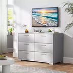 Costway 6 Drawer Storage Cabinet with Metal Legs & Handles Anti-Toppling Devices