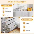 Costway 6 Drawer Storage Cabinet with Metal Legs & Handles Anti-Toppling Devices